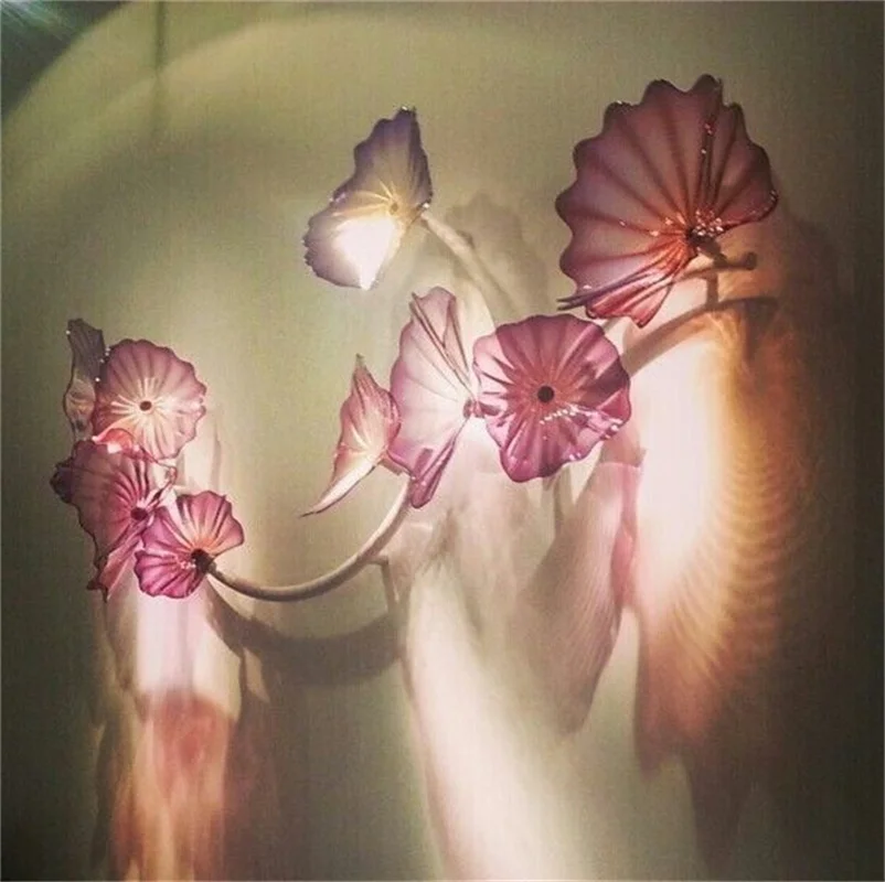 

Wall Decor Art Lamp Abstract Murano Glass Hanging Plates Hand Blown Custom Light