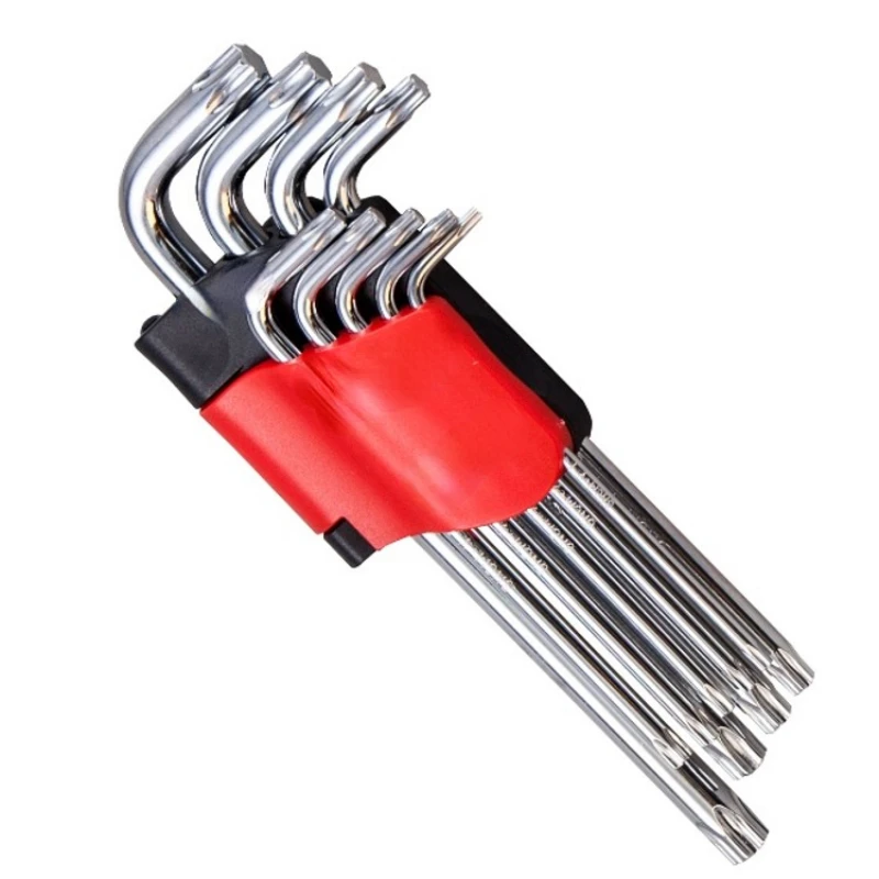 

9pcs Long Arm Key Set, Mir T10, T15, T20, T25, T27, T30,T40, T45, T50 handy mechanic tool Hand Tools