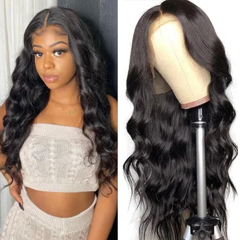 22 Inch Body Wave Natural Color Wigs for Black Women 13x4 HD Front Lace Wig 150 Density Brazilian Hair Pre-Pull Baby Hair