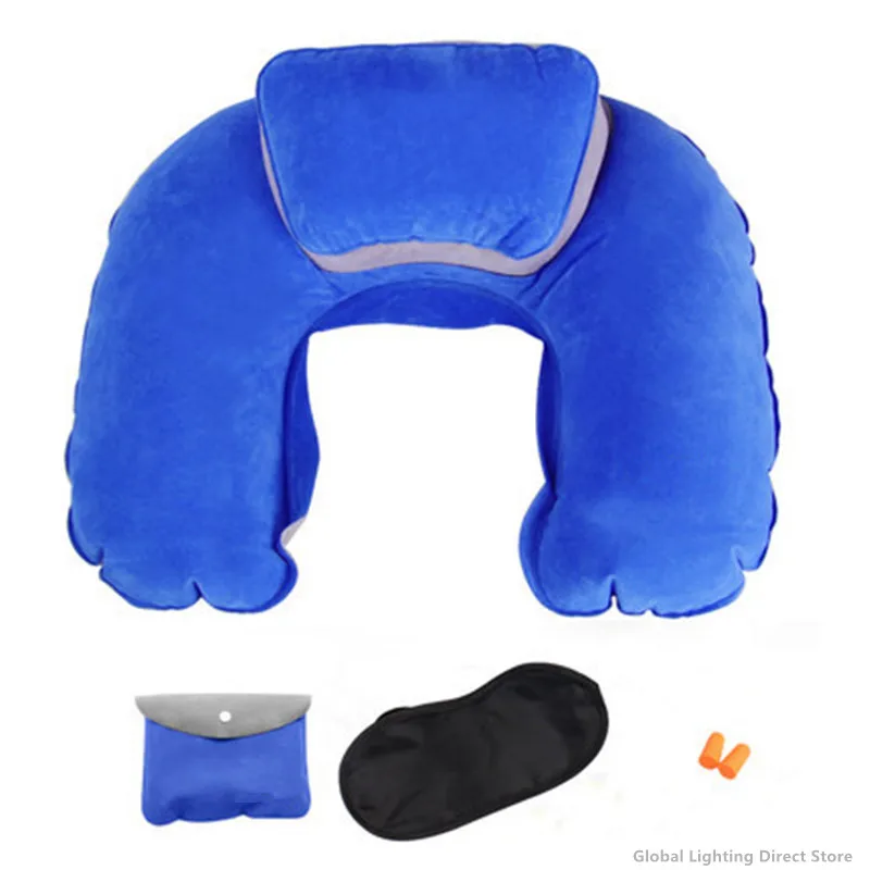 

New 1PC Universal U-Shape Travel Pillow Inflatable Airplane Car Pillows Ring Pillow Super Soft Foldable Pillows Neck Cushion 2#