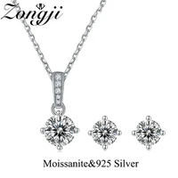 laboratory moissanite jewelry set s925 sterling silver party birthday earrings necklace ladies bride moissanite jewelry