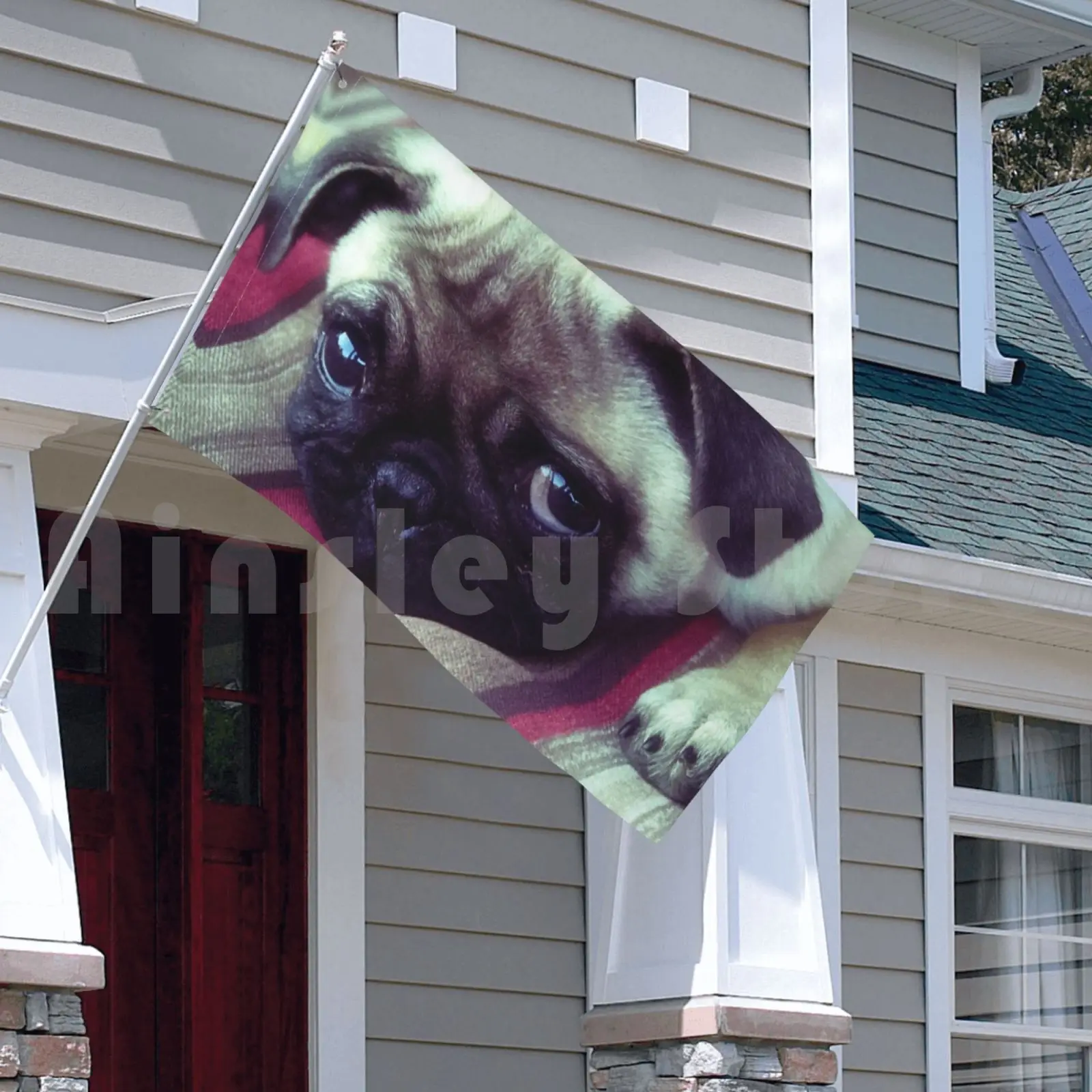 Флаг автомобиль флаг мопса жизнь шляпа ПЭТ Мопс Собаки Щенок Животное Янник сено