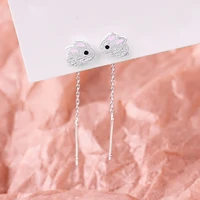 fashion rabbit ear line drop earring for women flower leaf airplane geometric zircon tassel dangle piercing wedding jewelry gift