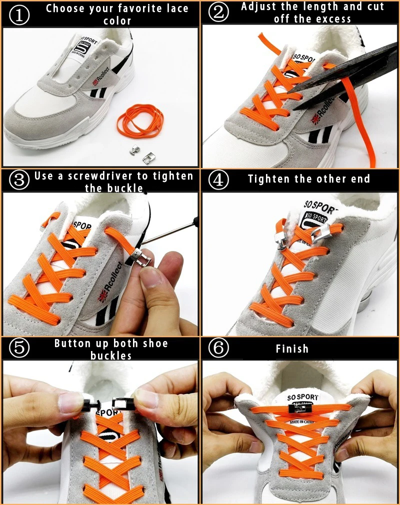 New Elastic Cross Buckle ShoeLaces Fashion Quick  No Tie Shoe Laces Kids Adult Unisex Sneakers Shoelace Lazy Laces Strings