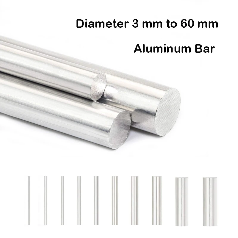 Aluminum Bar Linear Rail Ground Shaft Rod Rounds Bars  200/250/300/450 mm Length Diameter 3 mm to 60 mm