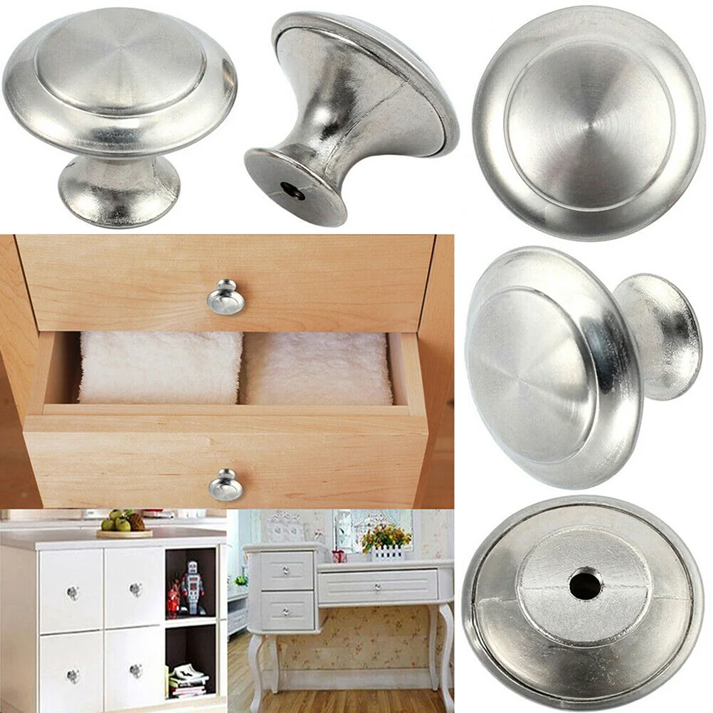 

Knobs Cabinet Drawer Handle Door Handles Nickel Knob Kitchen Round Brushed Cupboard Zinc Satin Dresser Wardrobe Helper Cabinets