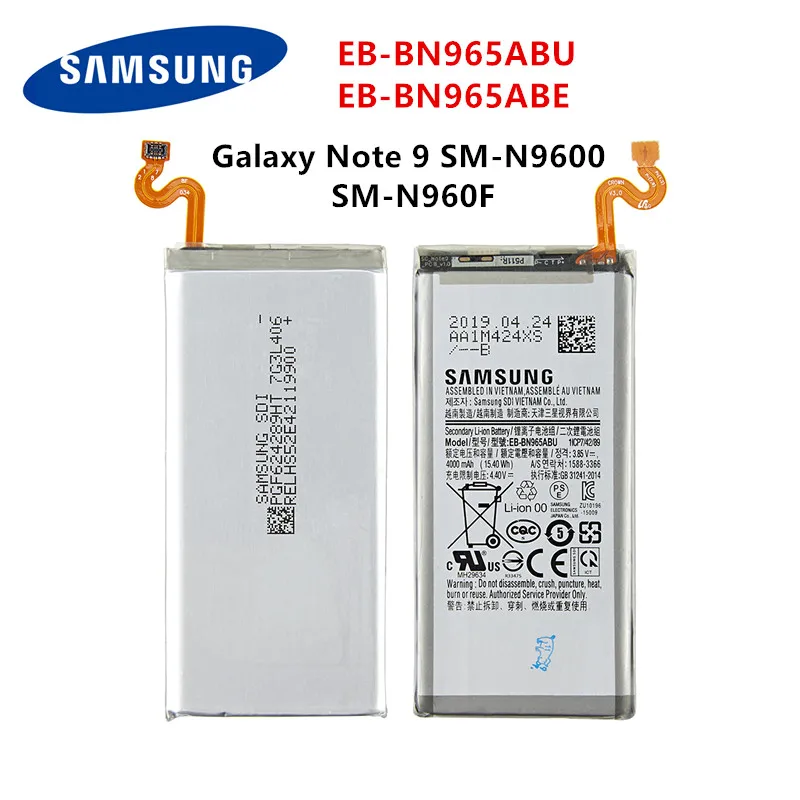 

SAMSUNG Orginal EB-BN965ABU EB-BN965ABE 4000mAh Battery for Samsung Galaxy Note9 Note 9 SM-N9600 SM-N960F N960U N960N N960W