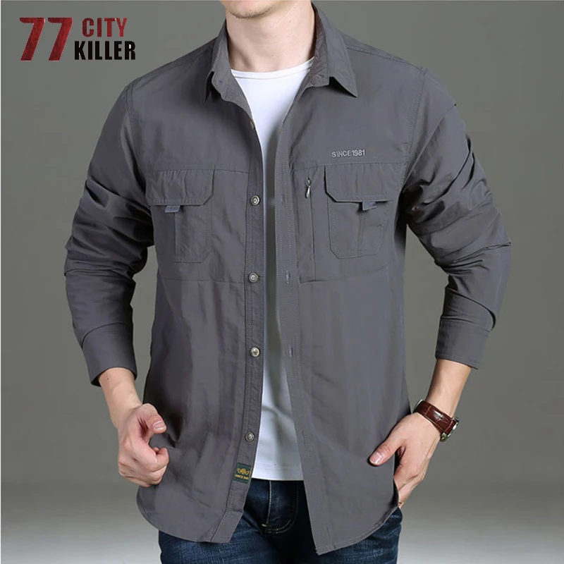 77 городская Военная униформа летние быстросохнущие рубашки + брюки-карго