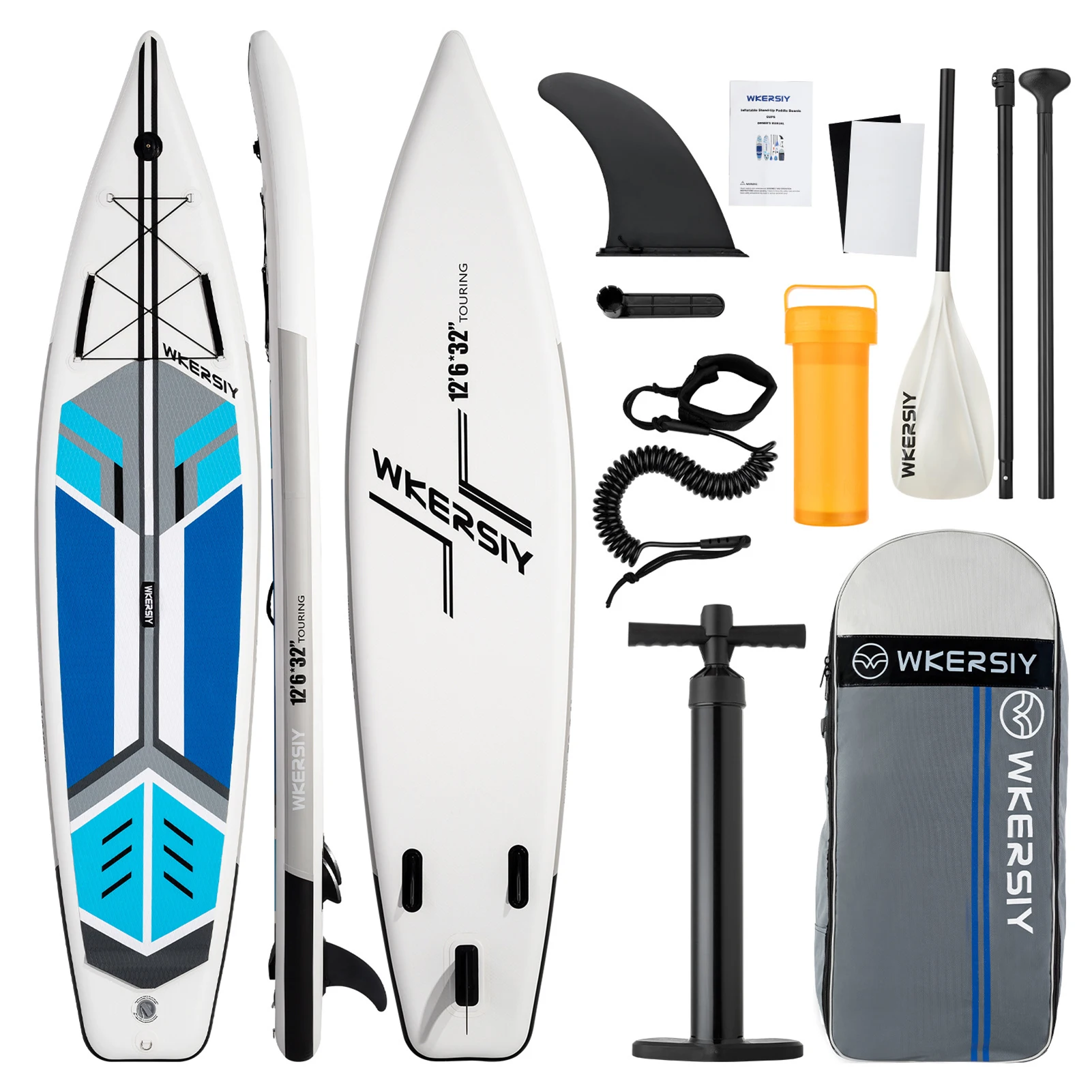 

Inflatable Stand Up Paddleboard Board 6 Inch Thick Surfboard Surf Set with Paddleboard Surf Fin Coiled Leash Inflator Carry Bag