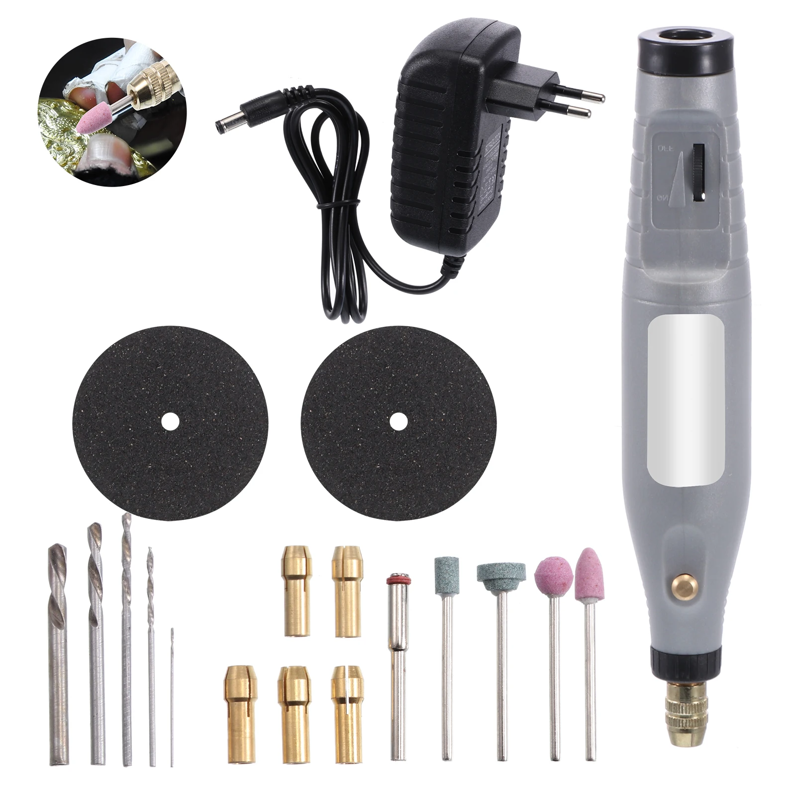 

DC 12V/2A 12W 12000r/min Electric Grinder Handheld Multifunctional Grinding Sanding Polishing Machine for Plastic Metal Wood