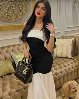 sevintage%c2%a0saudi arabic satin mermaid evening dresses strapless ruched ruffles prom dress dubai women formal party gowns 2022