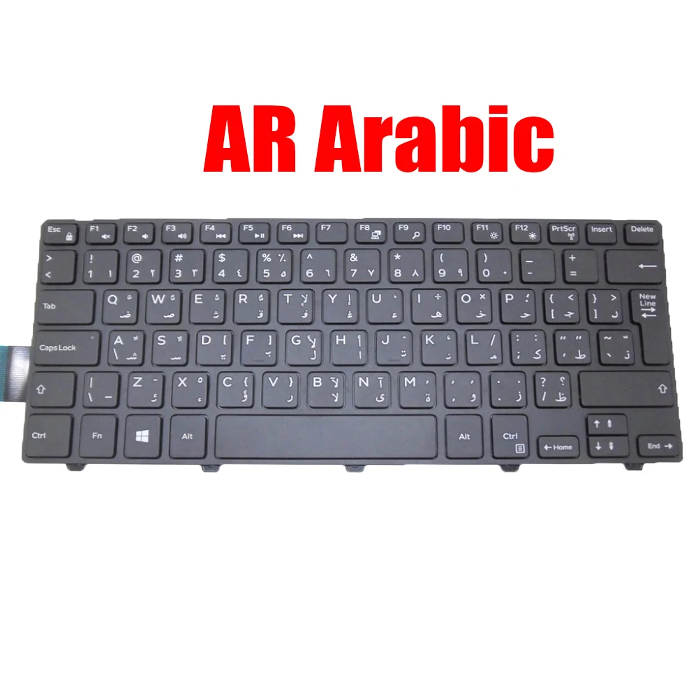 

AR Arabic Laptop Keyboard For DELL For Inspiron 14 3441 3442 3443 3451 3452 3458 3459 3462 3465 3467 3468 3473 3476 Black New