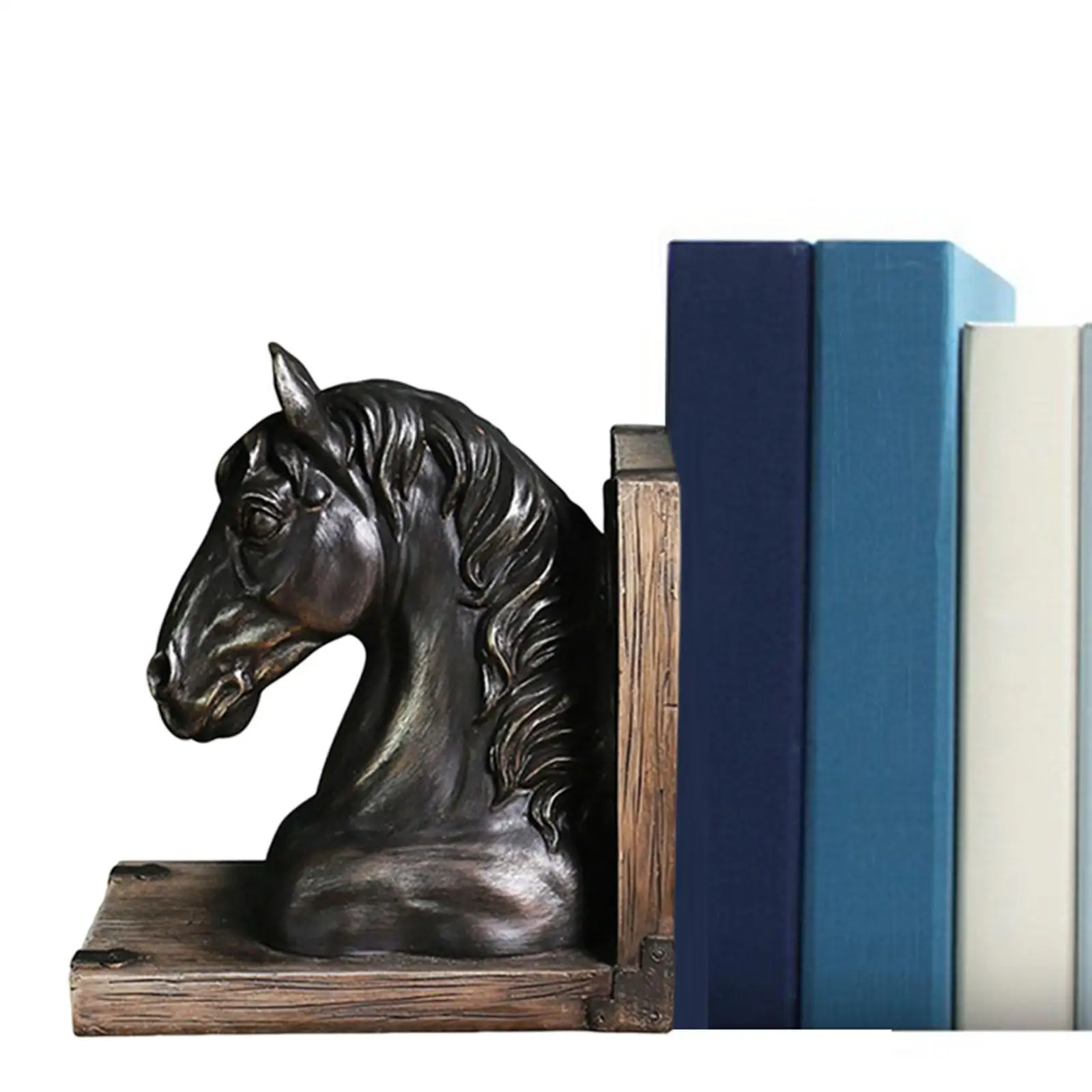 

Vintage Style Horse Head Statue Decorative Bookend Figurine for Living Room