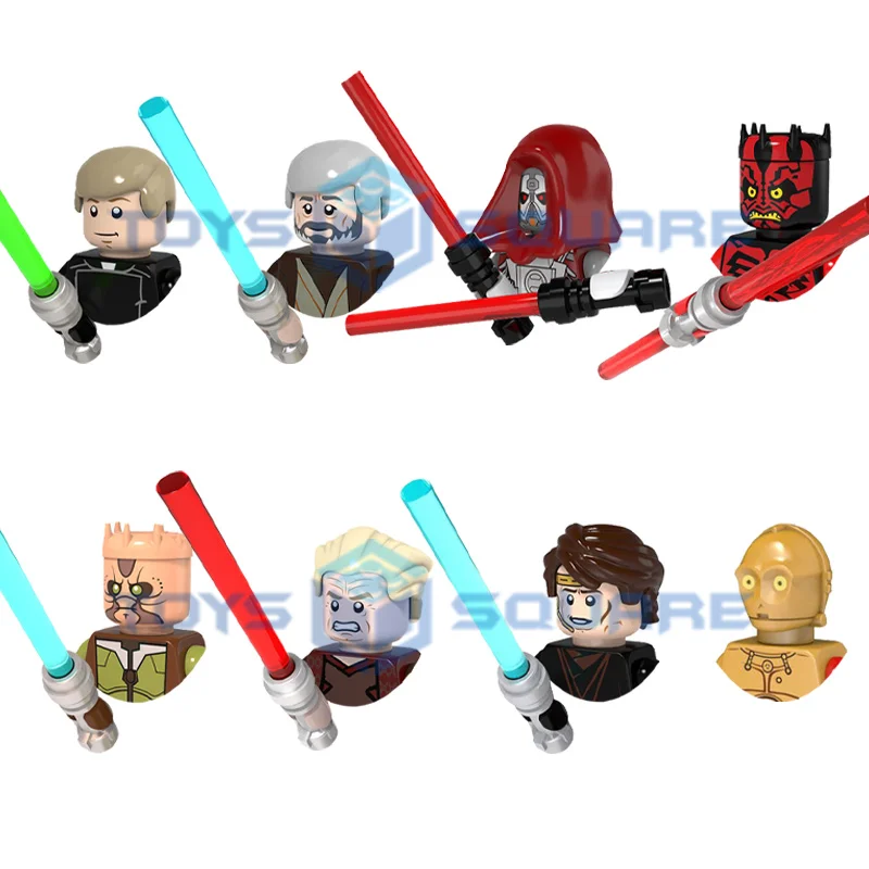 

Энакин Оби-Вань строительные блоки модели рыцаря джедая рыцаря Дарта Maul Палпатин люка набор кубики MOC подарки игрушки