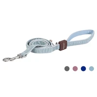 reflective dog leash for small medium dog with comfortable handle and nylon webbing shiny suede fabric