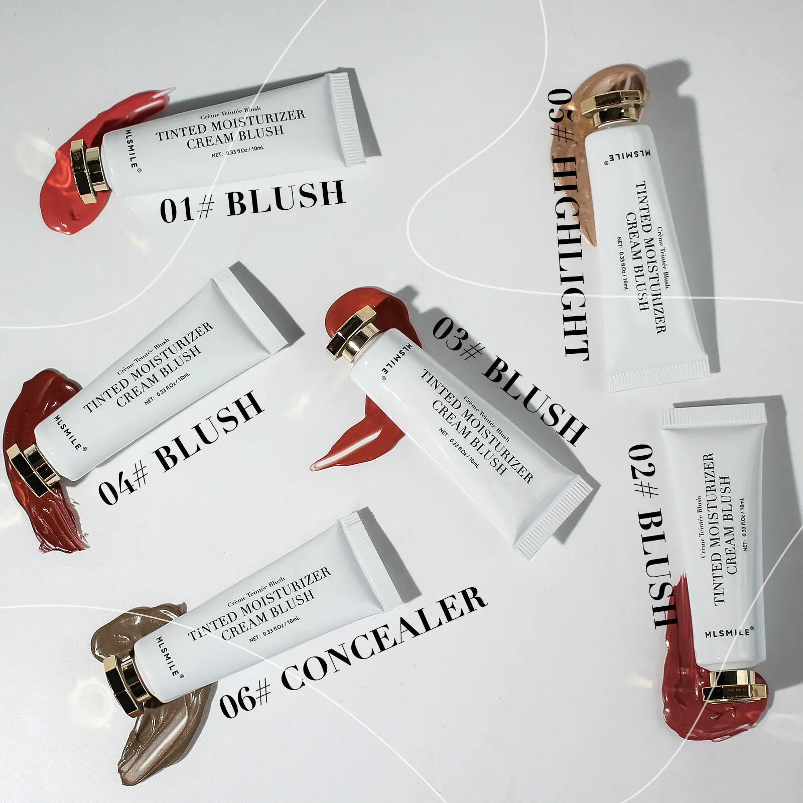 Жидкие румяна MLSMILE 6 цветов увлажняющие водостойкие стойкие осветляющие цвета