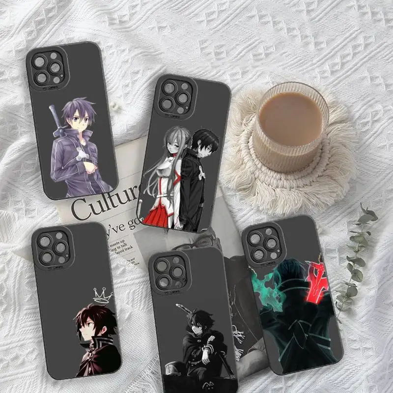 

Sword Art Online SAO Japan anime Phone Case For iPhone 13 12 11 Pro MAX Mini X XS XR 7 8 Plus Camera Lens Liquid Silicone