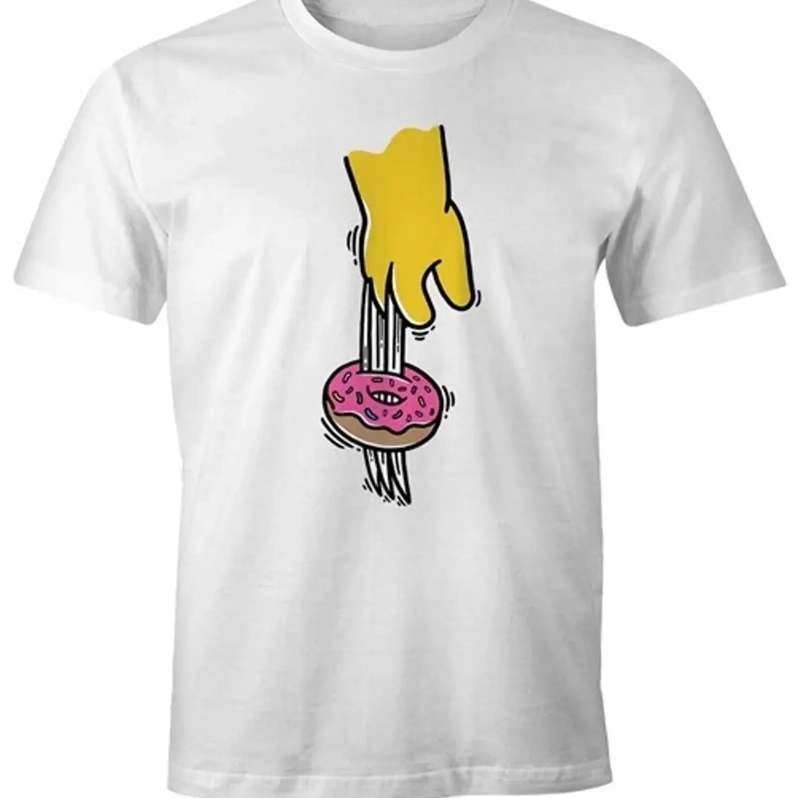 Фото Мужская футболка Donut Doughnut Fun Moonworks в винтажном стиле, с легким графическим дизайном, уличная одежда, повседневная, стильная. №1