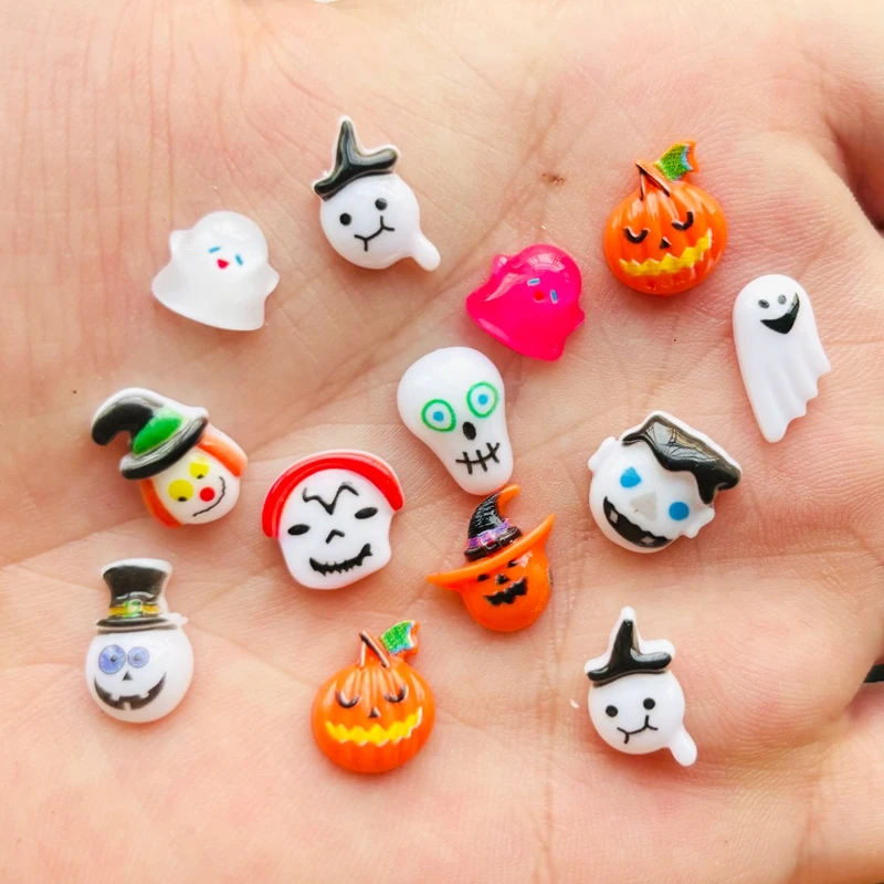 50 Шт. Мини-смола 3D Украшения Для Дизайна Ногтей Хэллоуин Мультяшные Животные