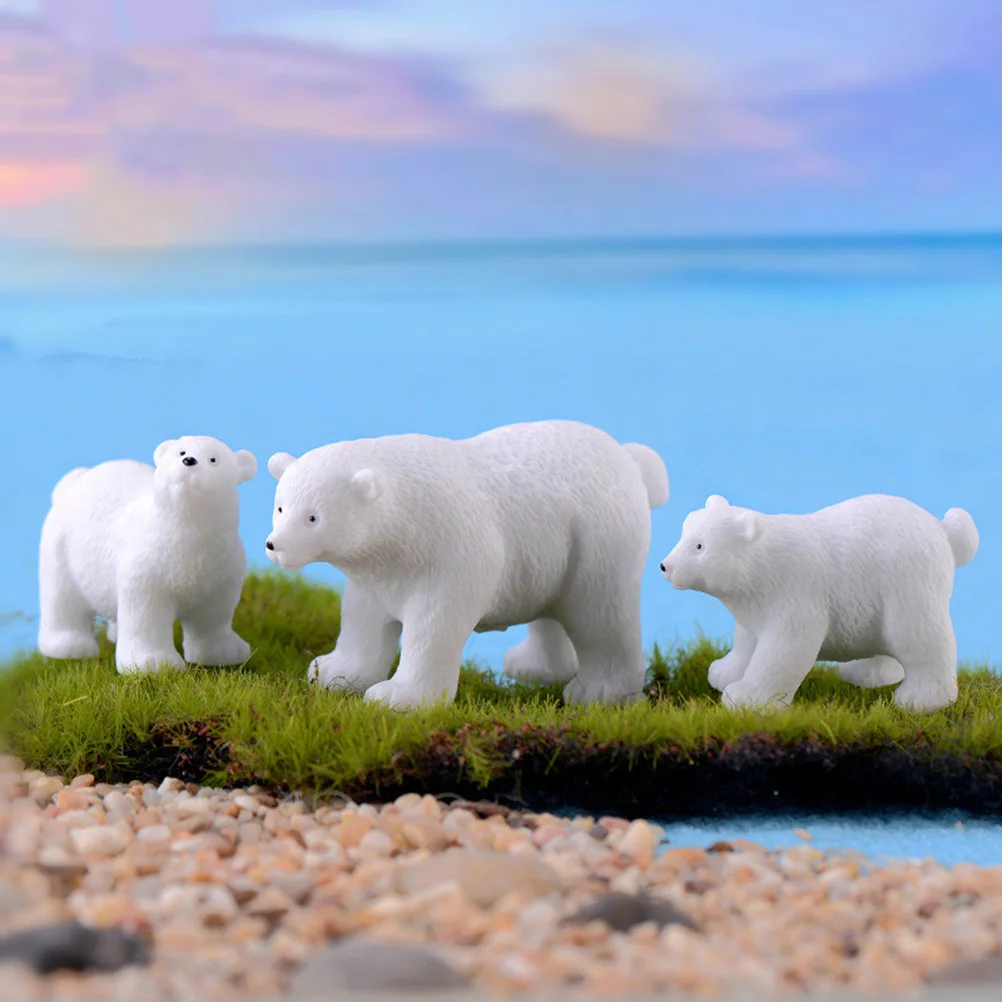 

Figurines Animal Animalsminiature Mini Toys Arctic Figures Ornament White Toy Decorations Topper Landscape Set Ocean Figurine
