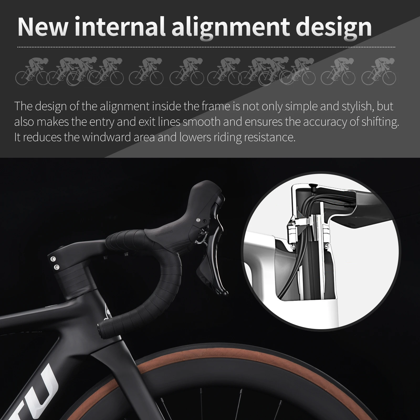 KOOTU R08-7120 Шоссейный велосипед из углеродного волокна с SHIMANO R7120 24-скоростной полный