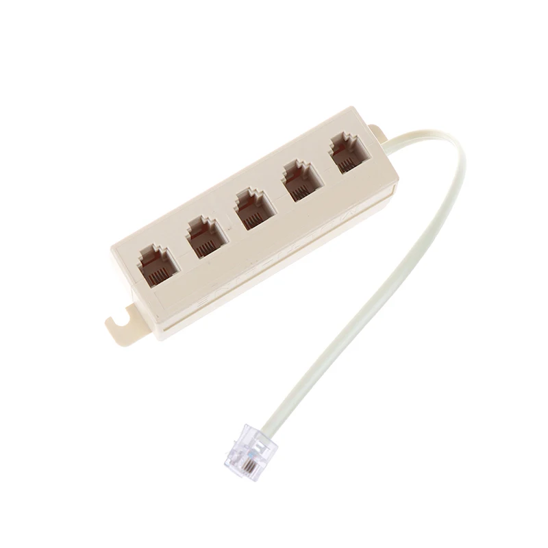 

RJ11 Useful 5 Way Outlet Phone Modular Jack Telephone Line Adapter Splitter Connector Adapter 1Pc