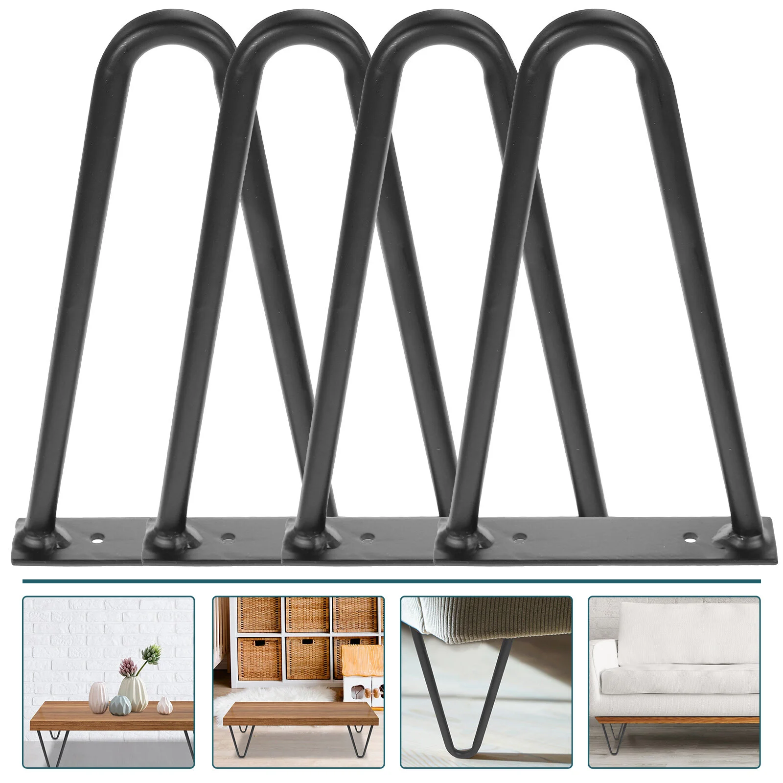 

4pcs Table Leg Height Furniture Leg Hair Pin Table Leg Metal Furniture Leg
