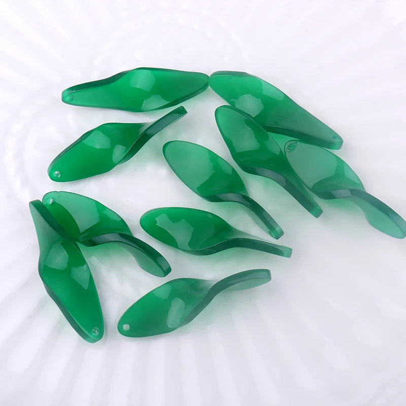 10 шт, 11x39 мм, изогнутая маленькая зеленая Подвеска для изготовления ювелирных изделий своими руками, акриловая Бриллиантовая серьга, брелок, аксессуары для волос