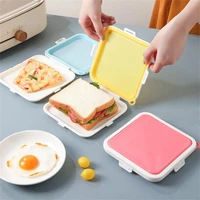 portable sandwich toast bento box eco friendly lunch food container microwavable dinnerware reusable silicone sandwich box