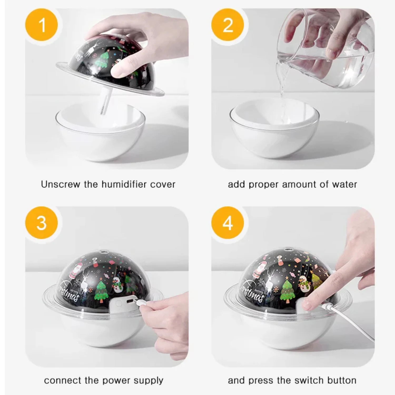 Креативный светодиодный проекционный светильник USB-увлажнитель с планетой