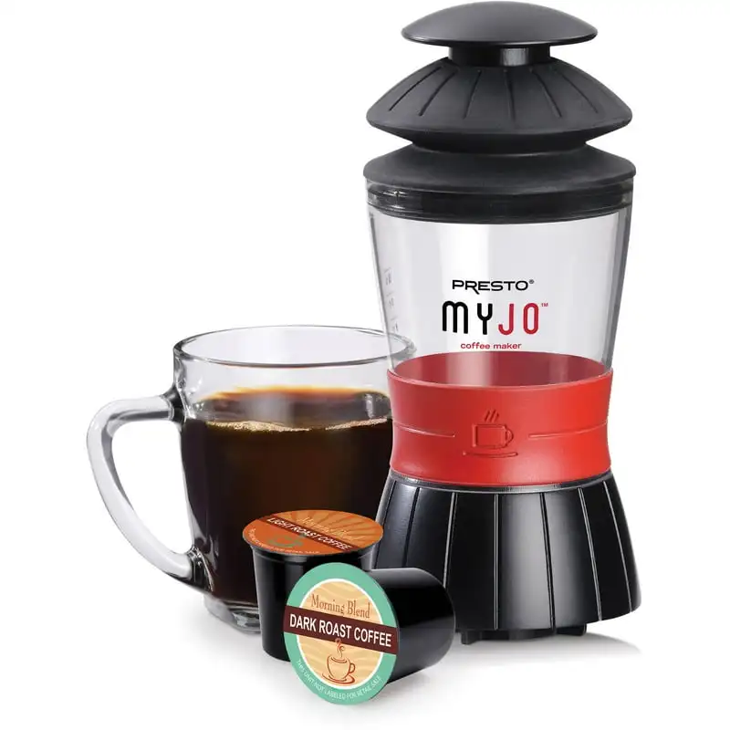 

Кофеварка MyJo с одной чашкой, красная кофеварка для холодного приготовления кофе, вспениватель молока, эспрессо, тонкая кофеварка для зеленого кофе, Кофеварка