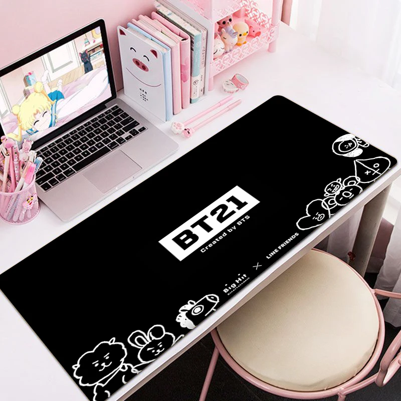 

Аксессуары для ПК BT21 коврик для мыши для геймеров 900x400 расширенный коврик Настольный Коврик Для Мыши Компьютерный размер Xxl офисный игровой ...