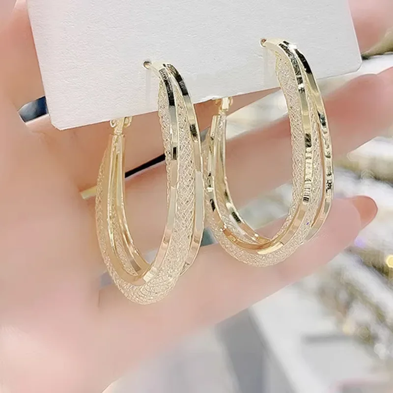 Dongdaверхонишевые корейские металлические сетчатые серьги элегантные уникальные