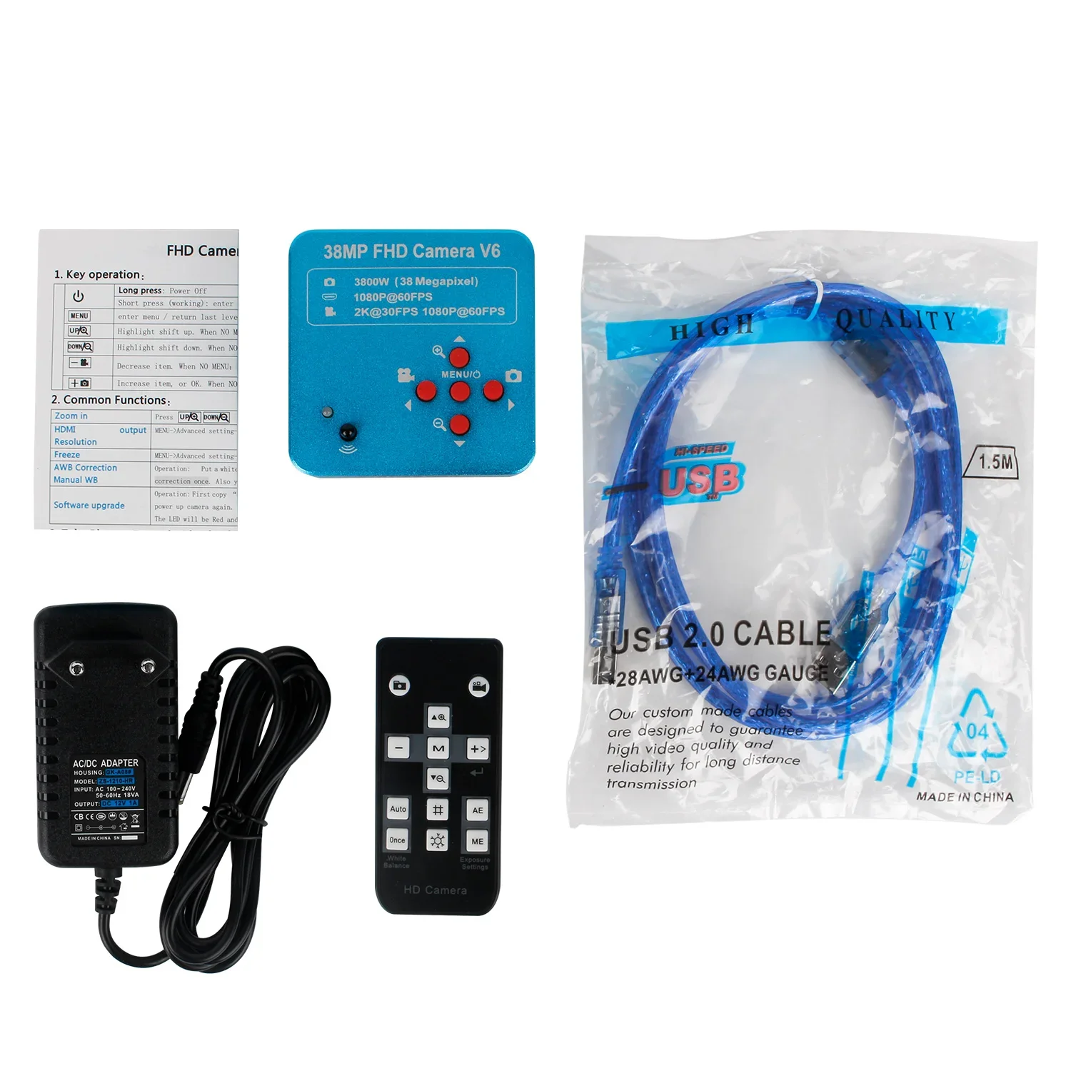 Video Microscoop 38MP Usb Industriële Camera 1080P 60FPS 130X C-Mount Lens Led Licht Voor Reparatie Solderen чип