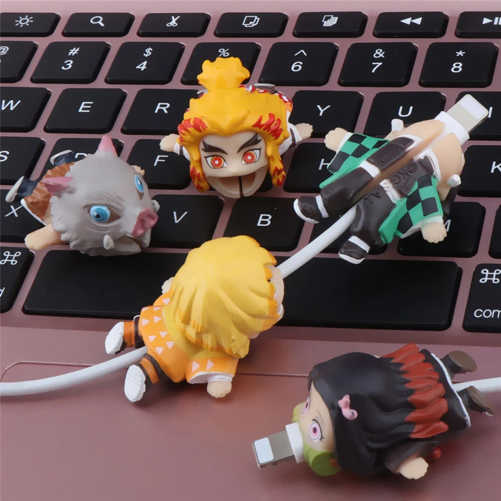 

Demon Slayer Data Lines Protector Cover for Mobile Phone USB Lines Protector Case Anime Cartoon Charging Cable Cover Case
