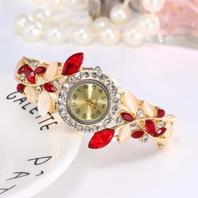 Exquisite  Encrusted Crystal Bracelet, Sparkling All Diamond Jewelry Dial, Luxurious Women's Watch