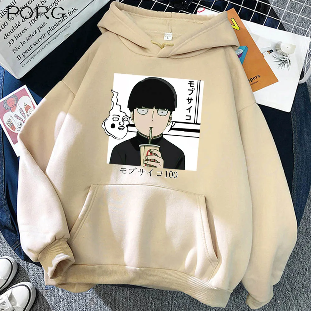 

Japanese Anime Cartoon Funny cute kawaii Harajuku Mob Psycho 100 Funny Anime Hoodies Streetwear Casual Sweatshirts