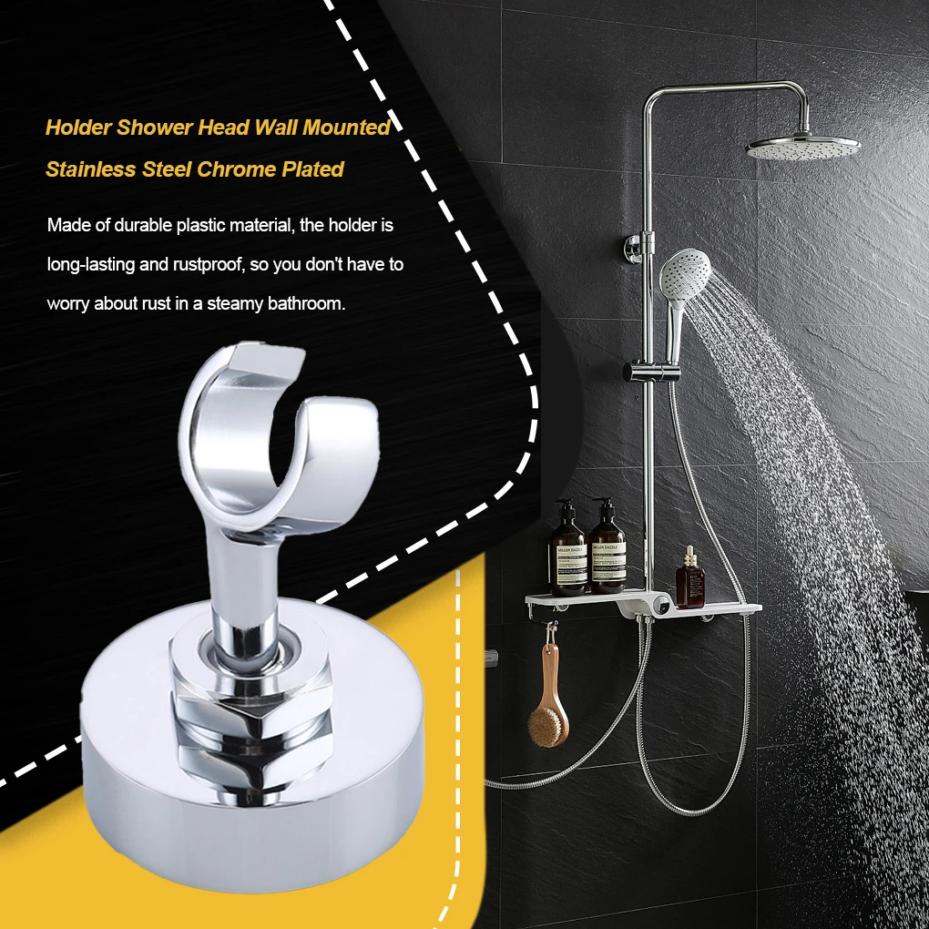 

Holder Shower Head Mounted Round Bracket Rack Ceramic Tile Bathroom