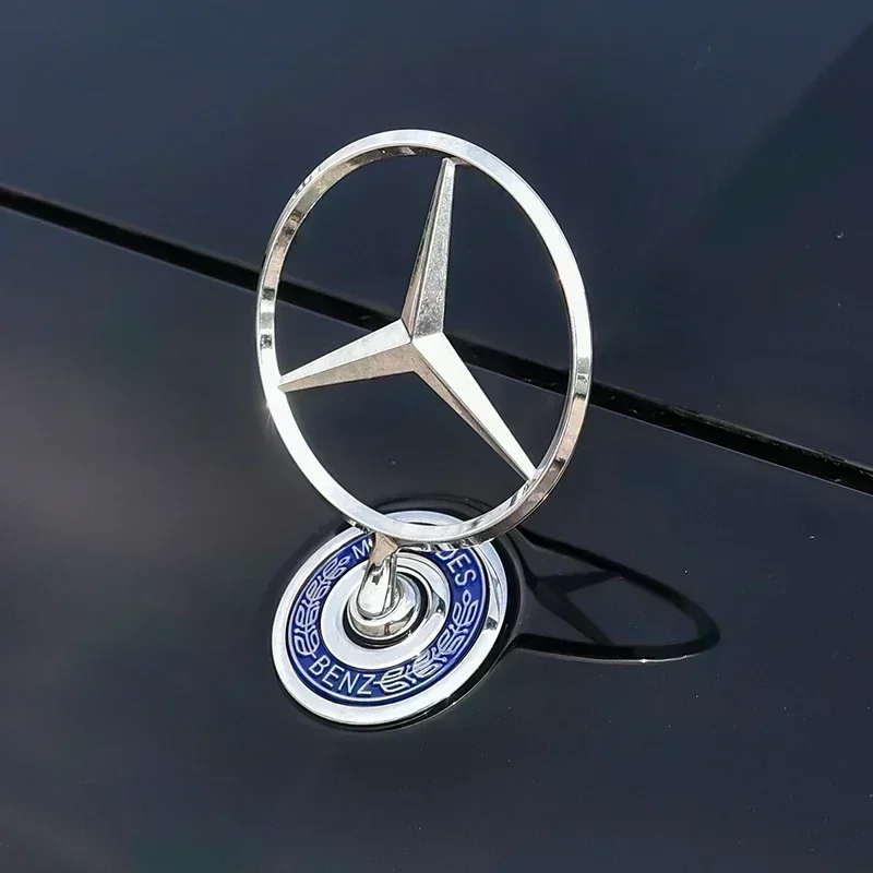 Хромированная эмблема-звезда 44 мм для капота автомобиля Mercedes-Benz C, E, S-класса W204, W205, W212, W213, W211, W220, W222, W223 (art.: 3920daae83f8d) - 3920daae83f8d