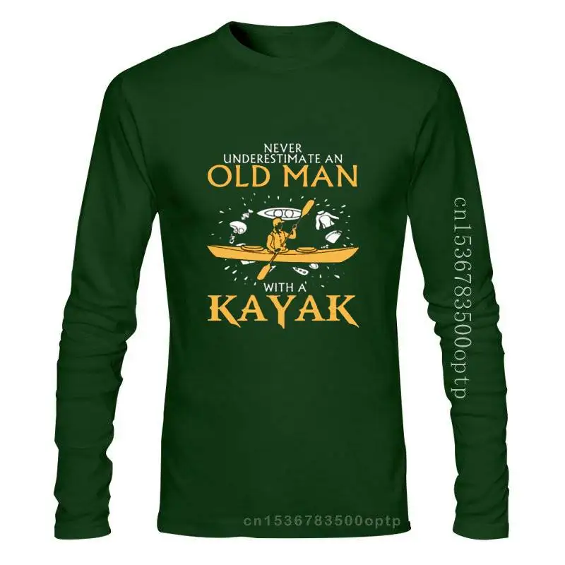 

Мужская одежда, новинка, забавная брендовая одежда, мужские короткие футболки с круглым вырезом, никогда не Underestimate An Old Man каякинговые футбо...