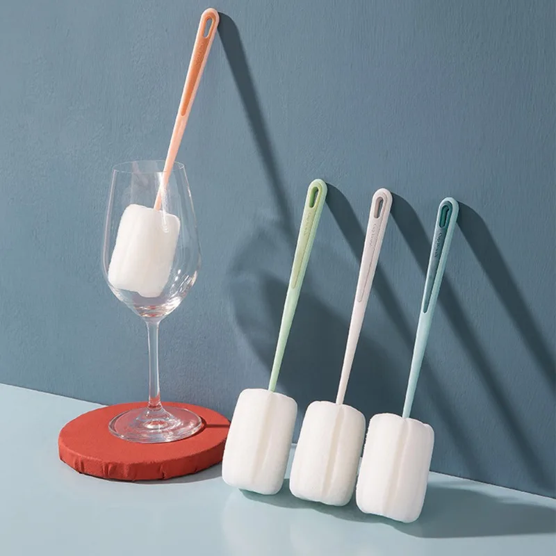 

2022 1Pc 4 Kleuren Afneembare Cup Borstel Lang Handvat Baby Melk Fles Cup Schoner Wijn Glas Spons Borstel Thuis cleaning Tools