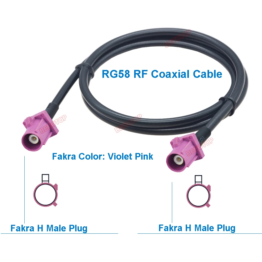 1 шт. RG58 кабель Fakra A/B/C/D/F/G/H/I/K/Z штекер папа-папа автомобильный жгут проводов