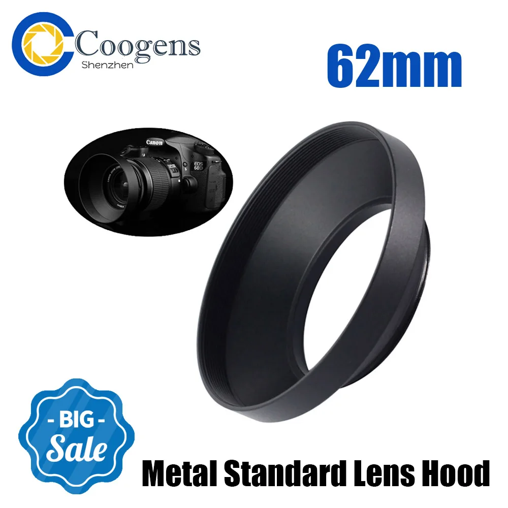 

62mm Metal Wide Angle Lens Hood Cover Protector for Canon EOS Nikon Sony Olympus Fuji X-E2 X-E1 X-Pro12 X-M1 DSLR Accessories