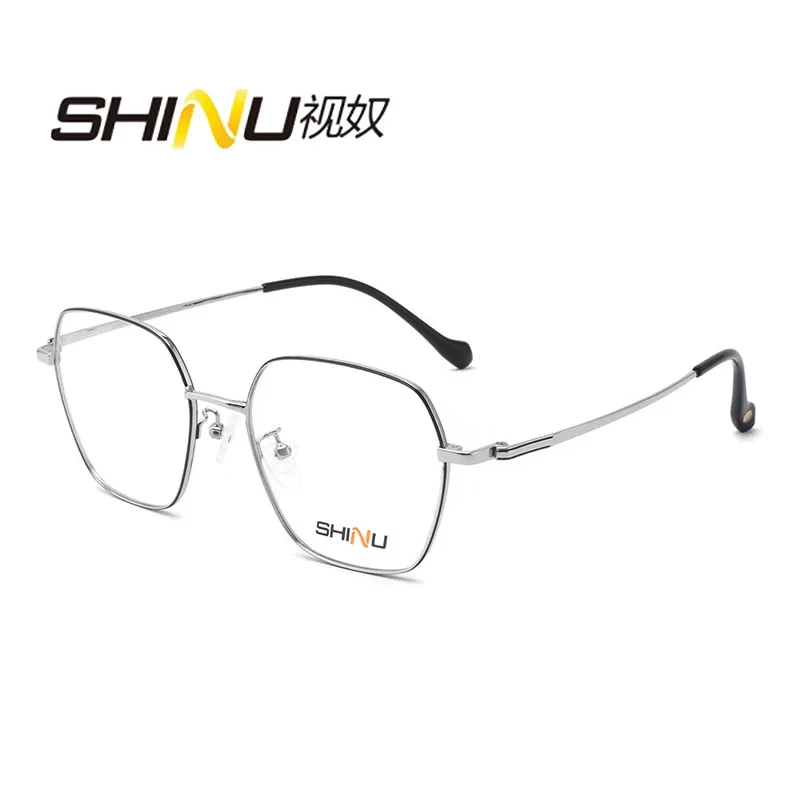 

Титановые очки SHINU DESIN для мужчин и женщин, рецептурные прогрессивные линзы свободной формы, очки для астигматизма с одним зрением