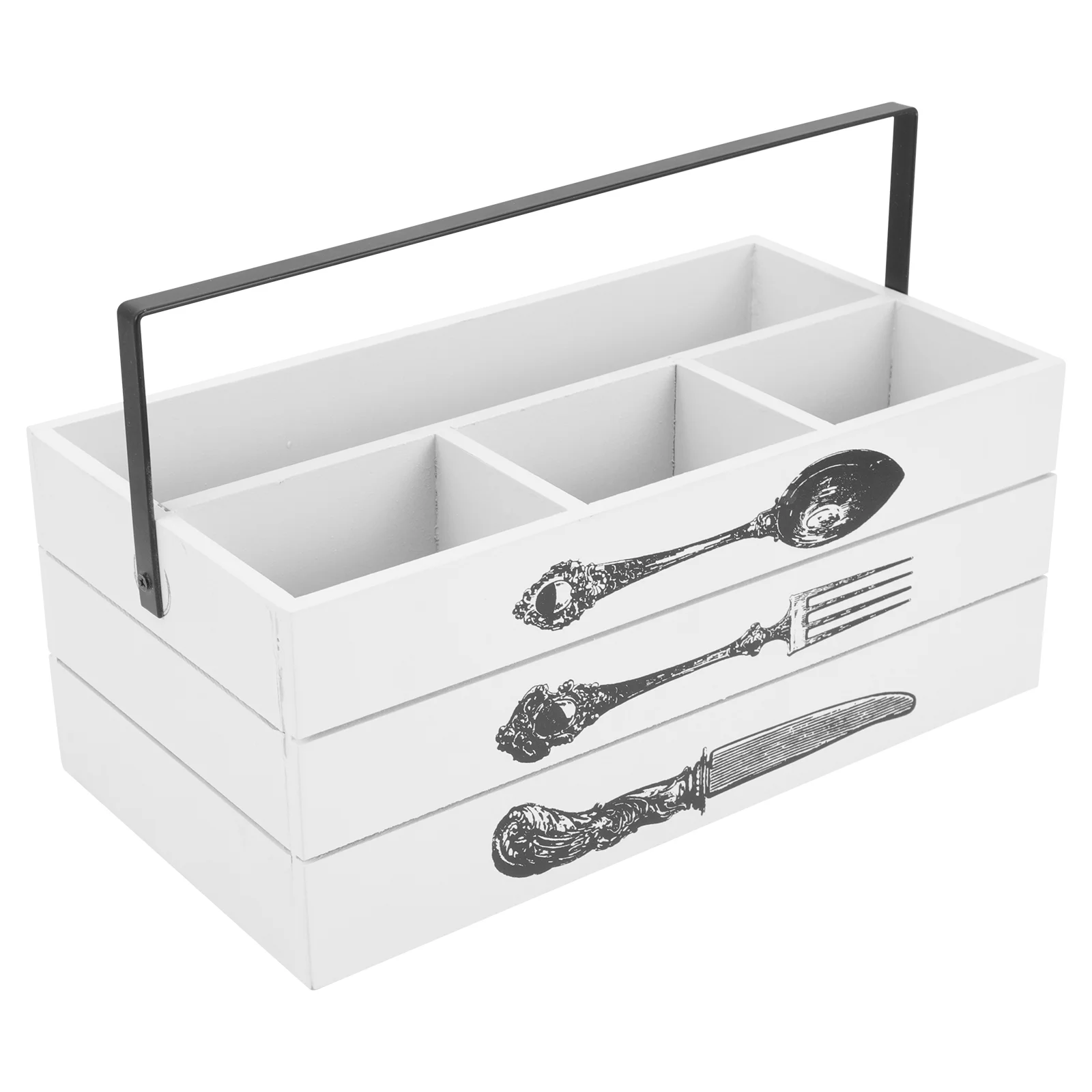 

Kitchen Utensil Cutter Spoon Fork Storage Holder Tableware Wooden Storage Case