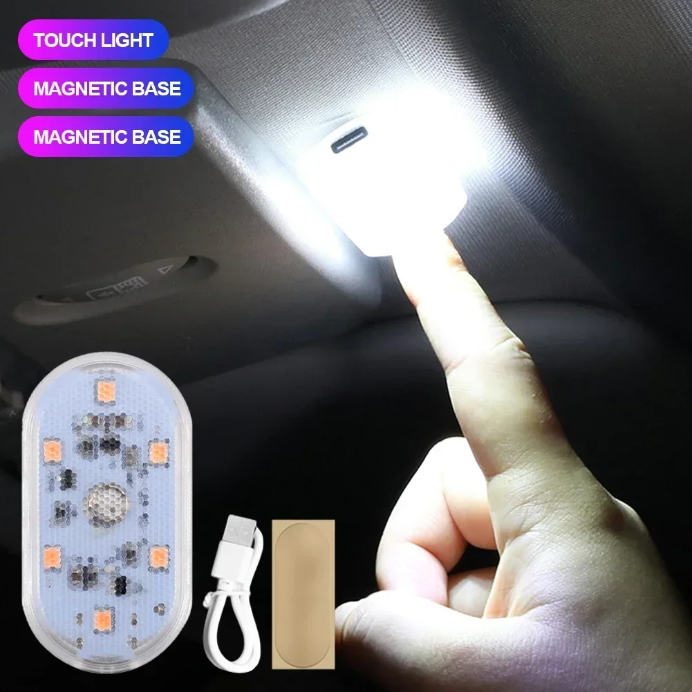 Беспроводные светодиодные фонари для салона автомобиля интерьера USB