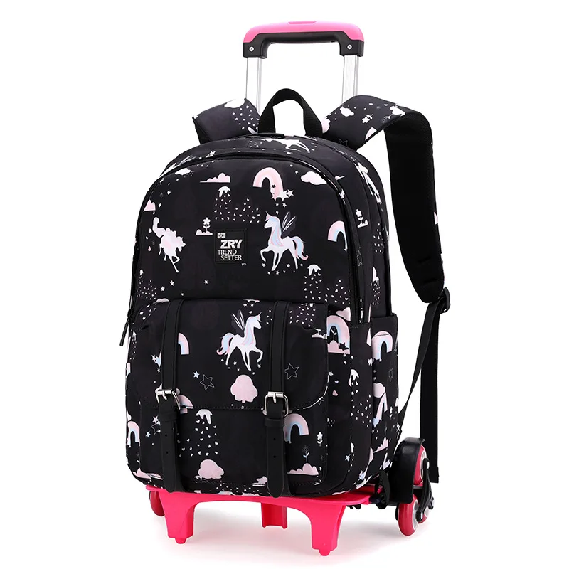 Trolley Children school bags for Girls wheeled Detachable Backpack Kids travel luggage book bag Schoolbag Mochilas Escolares