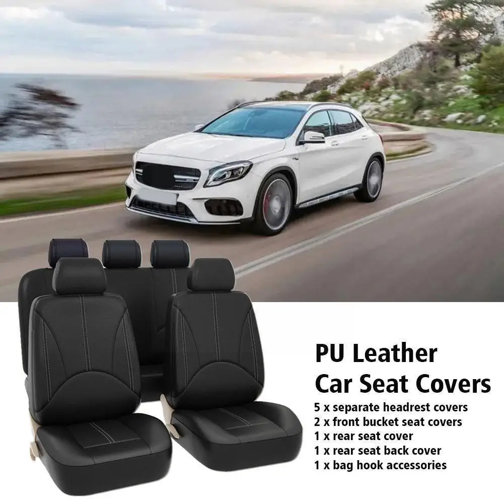 

Полноразмерная Защитная подкладка для автомобильного 5-местного автокресла, полиуретановый чехол, объемный полностью Воздухопроницаемый чехол, Кожаная подушка для автомобильного сиденья S Z4J0