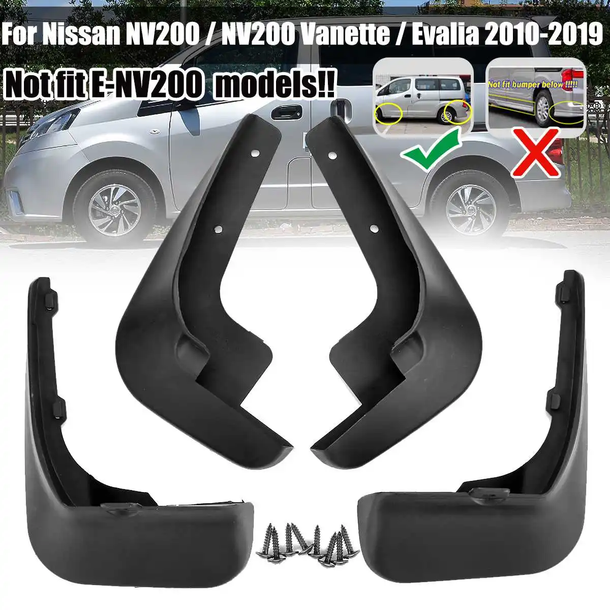 

4 шт., гибкие Брызговики для Nissan NV200 Vanette Evalia 2010-2019