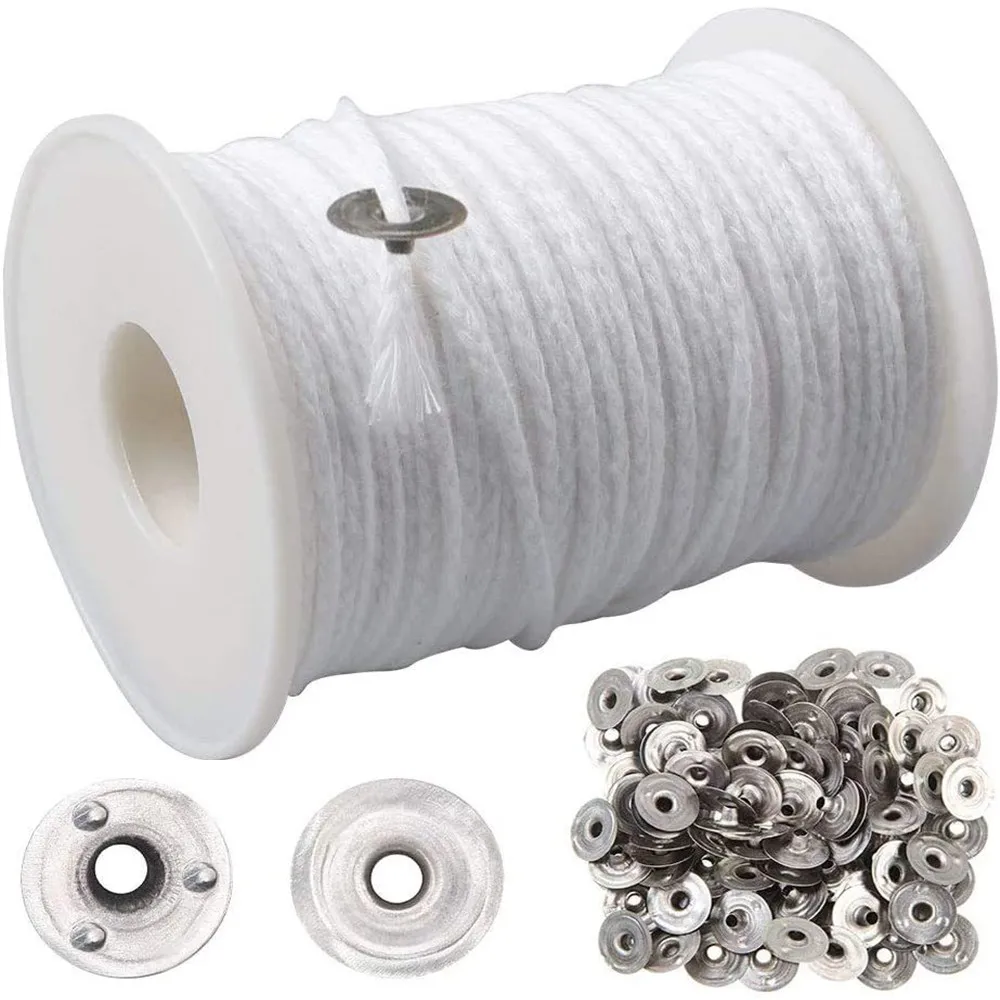 

Candle Waxed Thread 61m White Candle Wick Cotton Candle Woven Wick DIY Handmade Candle Making Supplies Craft Rope Spool
